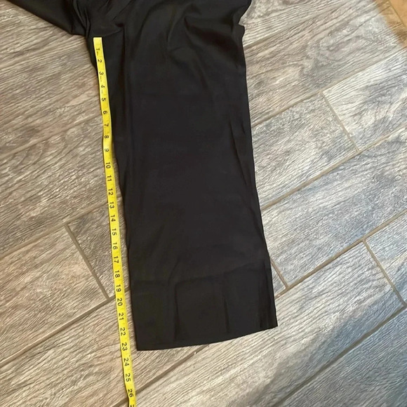 Calvin Klein Black Linen Blend Crop Wide leg Pants Size M Stretch waist Tie NWT - Picture 9 of 12